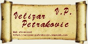 Velizar Petraković vizit kartica